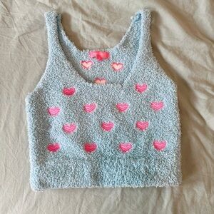 Soft plush fuzzy crop top